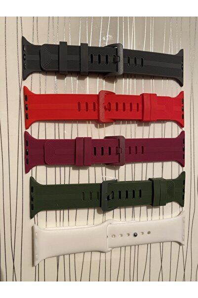Apple Watch 42-44-45mm Uyumlu Silikon Kordon Bileklik - Mor