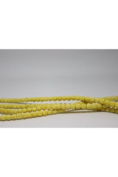 Yasamtohumu Четвърт мънисто (9 см дължина!) Жълто лавово камъче Четвърт мънис...