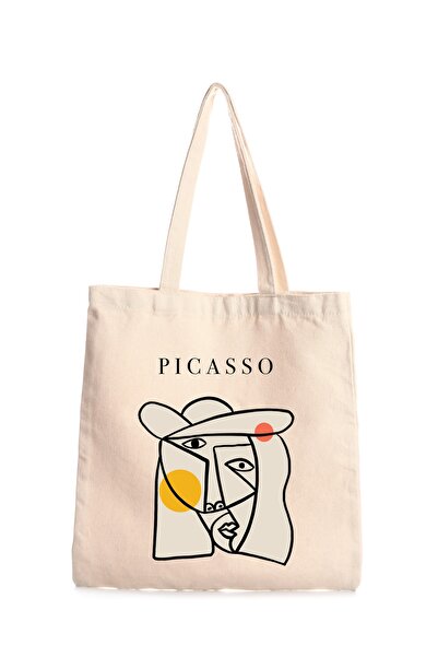 BUFUAL حقيبة قماش مطبوعة بيكاسو