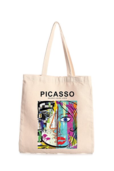 BUFUAL حقيبة قماش مطبوعة بيكاسو