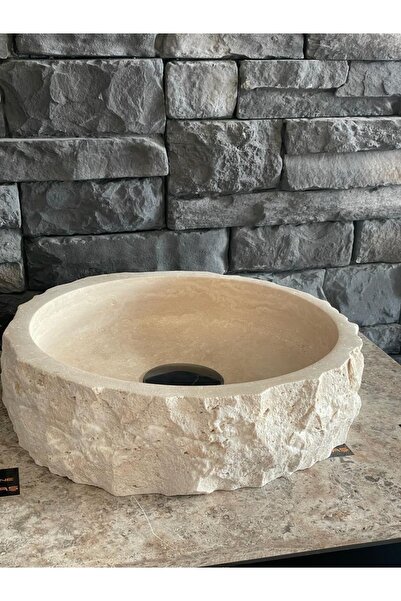 Polen Stone Traverten Taş Dekoratif Patlatma Modeli Lavabo 41x15