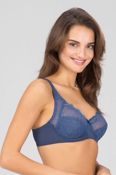 Kom Women's Beliza Blue Stringed Minimiser Bra