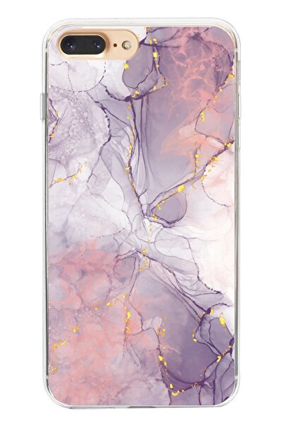 Powerfox iPhone 7/8 Plus Compatible "Pink Granite Pattern" Transparent Phone ...