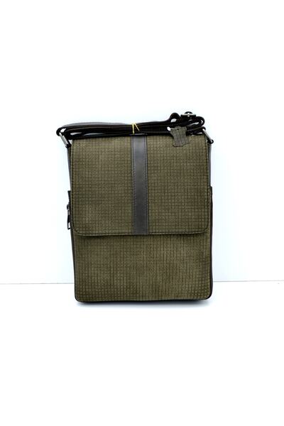 Veskemann Geantă de umăr din piele naturală verde Victor Suede