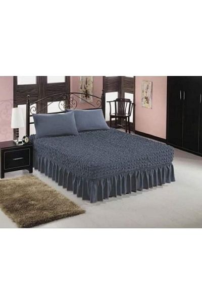 elgeyar Flexible Wrapped Fabric - Elastic Sheet Skirted Bedspread 1 Piece