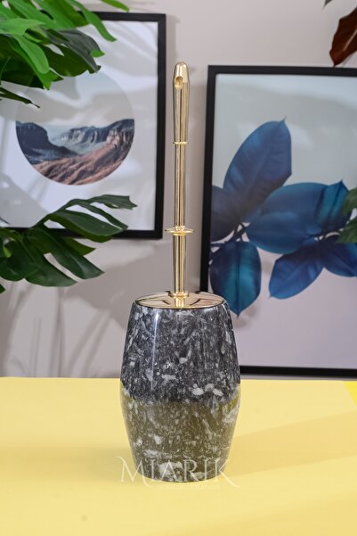 MIARIK DESIGN & DEKORASYON Gold Detaylı Oval Tuvalet Fırçası