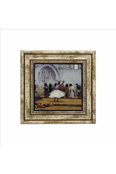 Sadrazam Semah Eden Dervishes Jean-léon Gérôme, 1895 Pictură din piatră naturală imprimată 25cmx25cm Krt-137