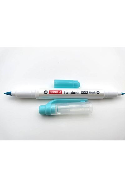 Dong-A Twinliner Soft Brush Brush Tip Marking Pen Sky Blue No:37