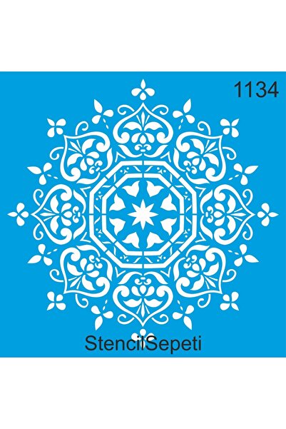 StencilSepeti Mandala Duvar Deseni - Stencil Desen Şablonu 30x30cm