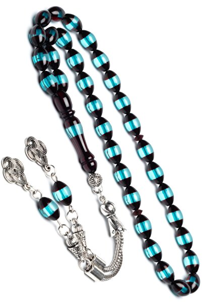 OTTOTESBİH Ανδρικό ροζάριο από κεχριμπάρι με άρωμα νερού πράσινου χρώματος 7x...