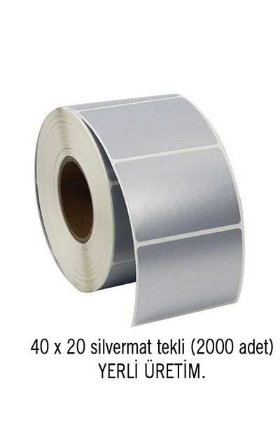 GDL Retro 40x20 Silvermat Label | Roll Asset Labels (2000 Pieces) Domestic Production