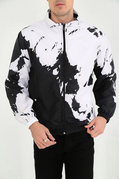 Baycombine35 Unisex Raincoat Windbreaker Training Running Granite Printed Nk