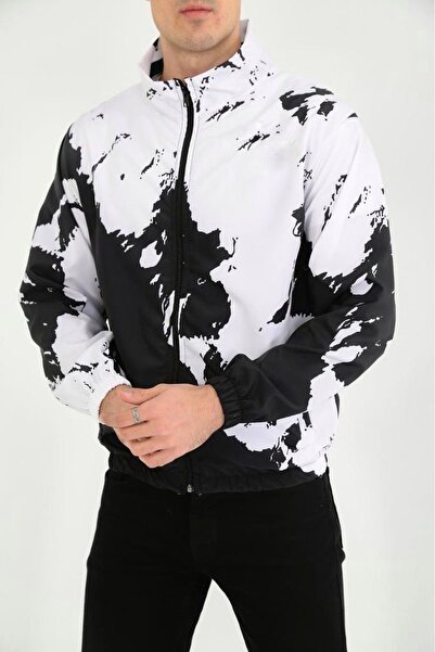 Baycombine35 Unisex Raincoat Windbreaker Training Running Granite Printed Nk