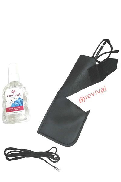 Revival Frames Leather Glasses Case Optical Reading Frame Velcro Wiping Cloth Thread Cleaning Solution Gift