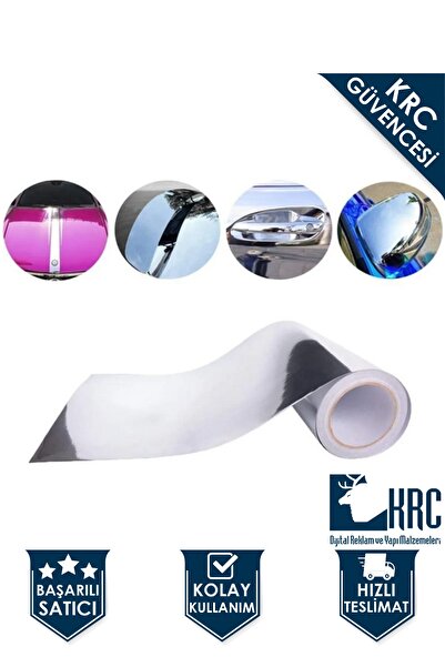 KRCDİJİTAL Gümüş Nikelaj - Gümüş Varak Yapışkanlı Folyo 122cm X 20cm