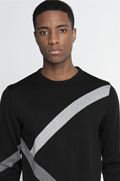 Tudors Men's Slim Fit Slim Fit Crew Neck Patterned Knitwear Sweater