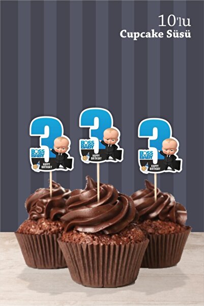 neşeli günlerim Patron Bebek Boss Baby Θεματικά * 3 Ετών Cupcake Στολίδια '10...