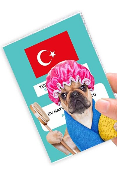 Cekuonline حافظة جواز سفر شفافة بنمط بولدوج - حافظة حيوانات قابلة للعناية