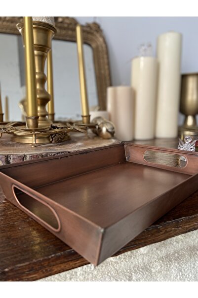 Handmadesign Galvanized Copper Plated - Rectangular Tray/Candle Holder Small