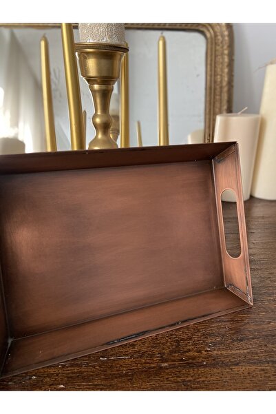 Handmadesign Galvanized Copper Plated - Rectangular Tray/Candle Holder Small