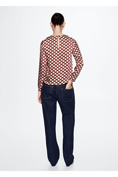 MANGO Woman Desenli Saten Bluz