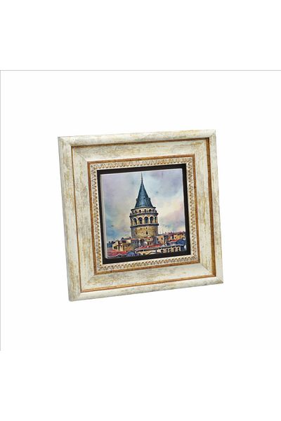 Sadrazam Turnul Galata Imprimat Tablo din piatra naturala 20cmx20cm Krt-020