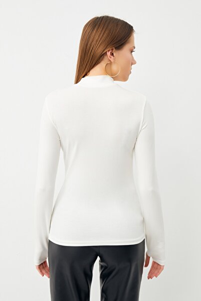 Bipantolon Γυναικείο κορμάκι White Salmon 2 τεμαχίων με λεπτομέρεια στα δάχτυλα