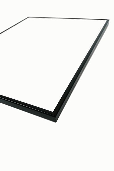 Linacci Set de pictură abstractă cu linii din sticlă, cu cadru metalic din aluminiu negru triplu