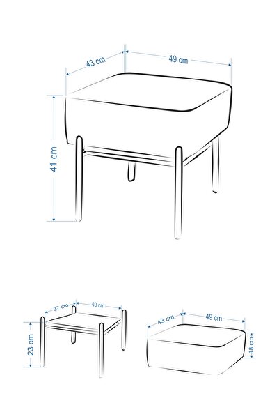 VİLİNZE Ege T2 29 Fonksiyonel Sehpalı Puf