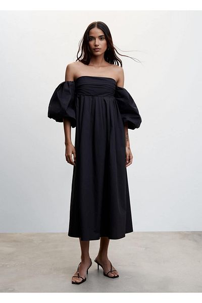 MANGO Woman Balloon Sleeve Midi Dress