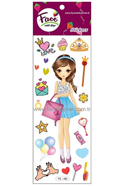 Face Renkli Dünya Lady Sticker
