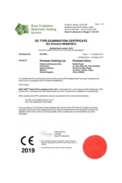 PORTWEST Sweatshirt Polo Neck Flame Retardant