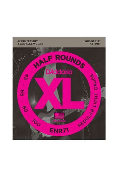 Daddario D&Apos;Addario Enr71 Bass Guitar String Set, Half Round Bass, Regular Light