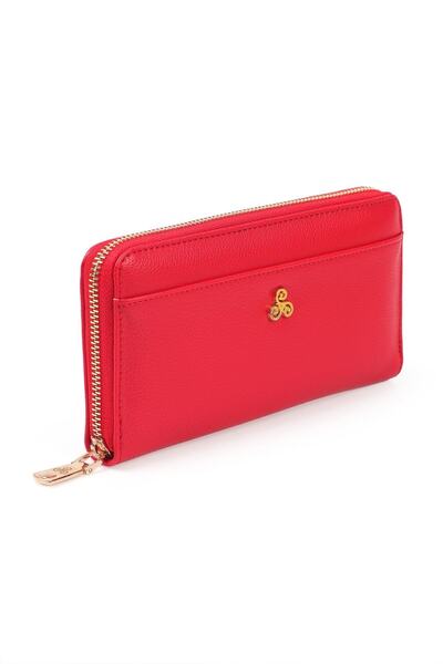 Ysmn Multi-Compartment Women's Wallet & Card Holder with Plenty of Eyelets and Zipper Red Yc100004srl