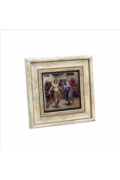 BAKSEPETE Dansând într-un cafenea din Cairo Jacques Baugnies Pictură din piatră naturală imprimată 20cmx20cm Krt-138