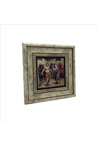 BAKSEPETE Dance in Cafe in Cairo Jacques Baugnies Printed Natural Stone Painting 20Cmx20Cm Krt-138