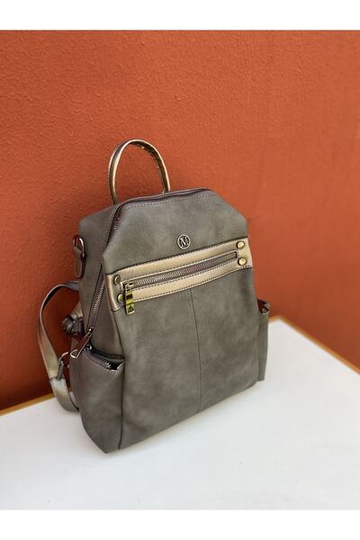 HNB ÇANTA Γυναικείο σακίδιο χεριών, ώμου και πλάτης Madame Vera Mv075 Platinum