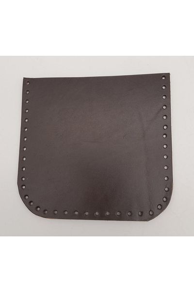 angel çanta aksesuar Brown Real Leather 12x12 cm Oval Edge Pocket
