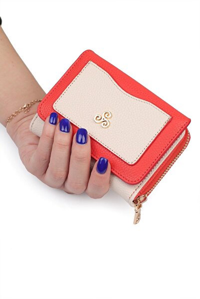 Ysmn Багатосекційний жіночий гаманець із застібкою-блискавкою та великою кількістю кишеньок, бежевий/помаранчевий Yc100001srl