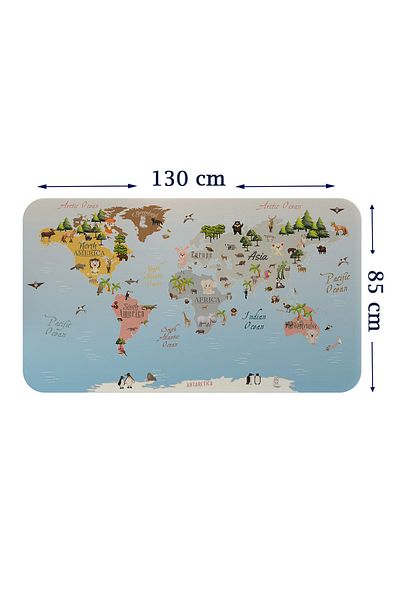 lilafil 3824XL Model Educational World Map - Kids and Baby Room Wall Sticker