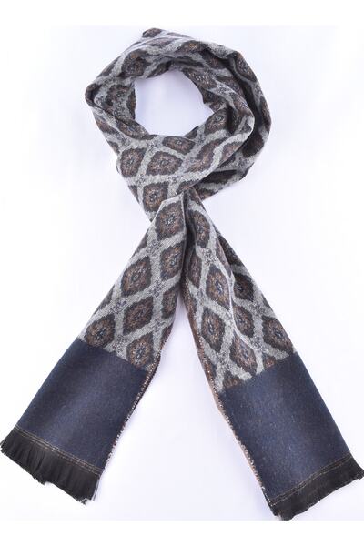 Firstmen 2023-05 Fm قميص قصير منقوش ثنائي الاتجاه/بني-رمادي