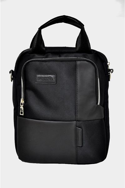 Fossil Men's Hand/cross Black Shoulder Bag