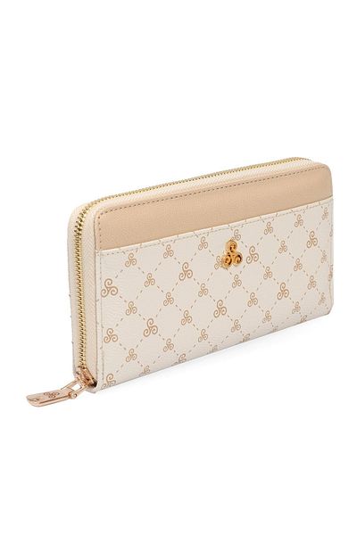 Ysmn Multi-Compartment Women's Wallet with Plenty of Eyelets and Zipper & Card Holder with Logo Yc100004slg