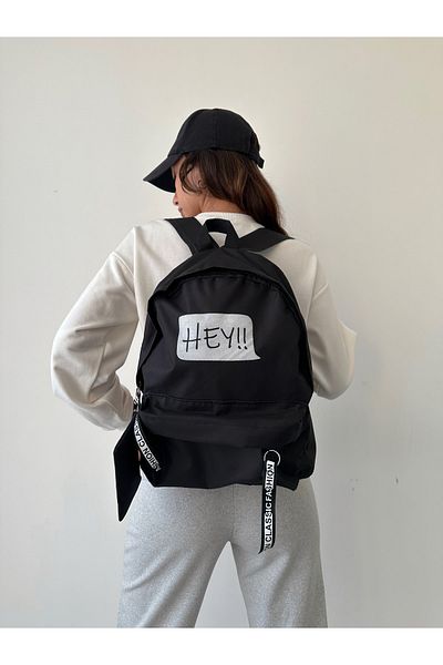 KIRASE Unisex Black Sports Backpack