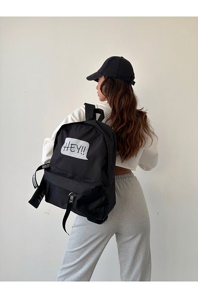 KIRASE Unisex Black Sports Backpack
