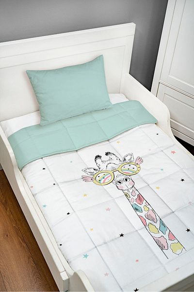 Tuğba Kuğu Montessori Quilt Set (95X195 CM) - Iconic Series - Colorful Giraffe