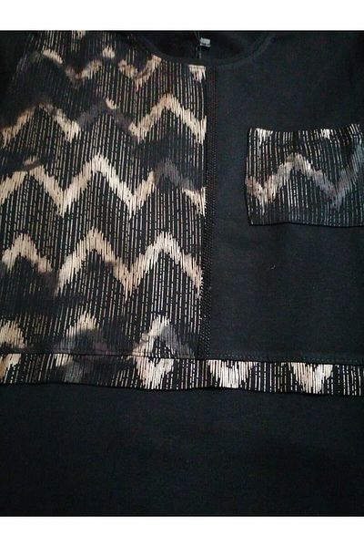 anne moda ankara Φόρεμα με ζιγκ-ζαγκ σχέδιο βαμβακερό σε μεγάλο μέγεθος