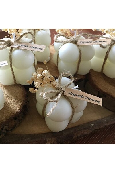 YÜCETÜL Çiçekli Bubble Mum Hediyelik Bubble Mum Nikah,düğün,nişan,davet,özel ...