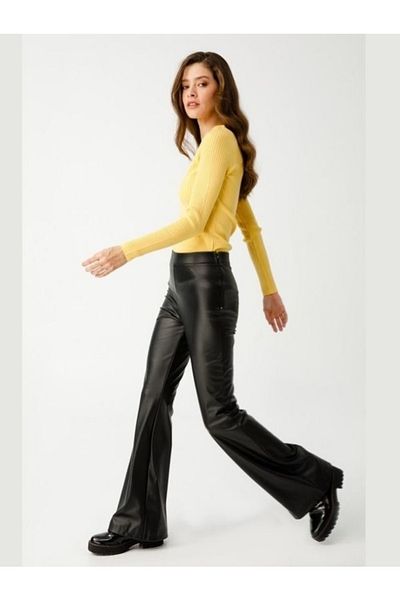 MB-MODA BİZİMLE Jambiere evazate din piele de damă