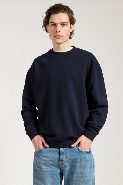 JAHR MARC Ανδρικό φούτερ Oversize Acid Washed Navy Blue